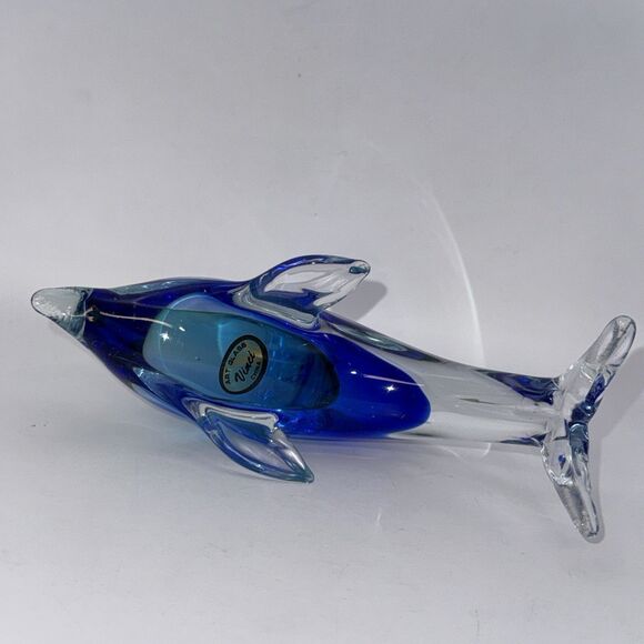 Vinci Sculptured Glass Collectibles Dolphins - Picture 5 of 8